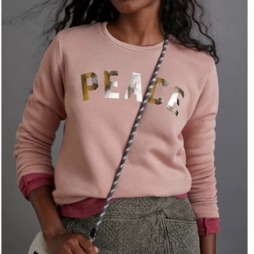 Sol Angeles Anthropologie Peace Sweatshirt M